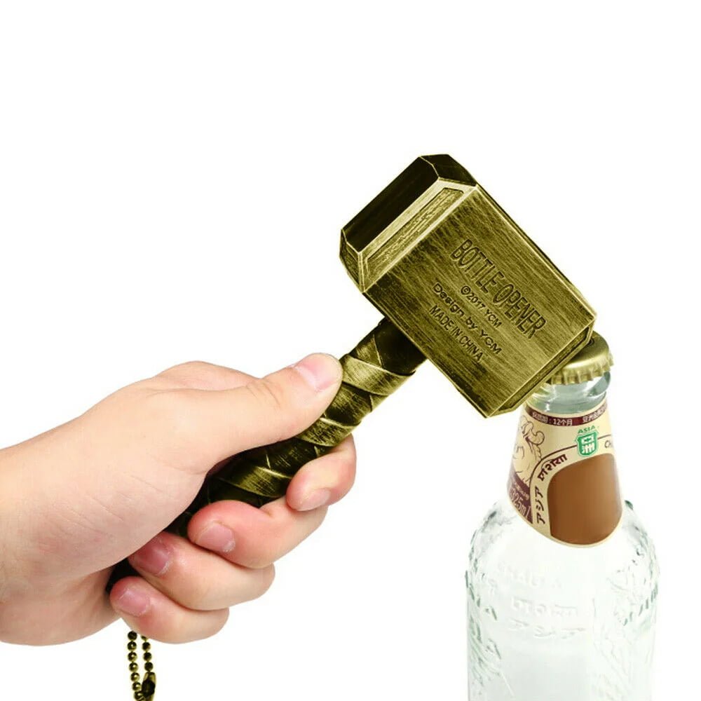 Silver Hammer of Thor Shaped Beer Bottle Opener